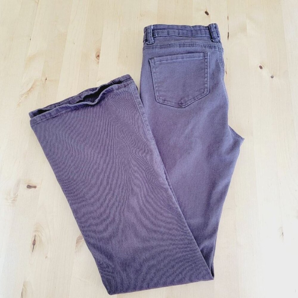 Womens bell bottom flare leg jeans size Large L Dark Brown 8/10